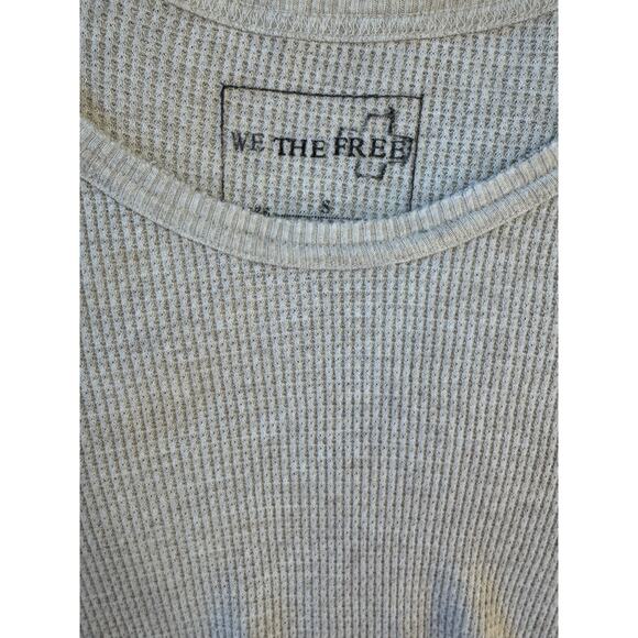 Free People Thermal Oatmeal Beige Long Sleeve Top We the Free Tee Small - Picture 6 of 8